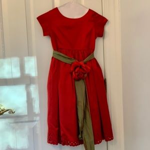 Dimples Los Angeles red silk dress w/ sash size 5